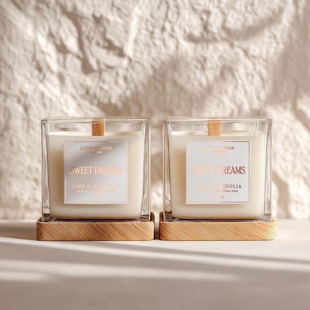 Personalised Candle Label - Custom 50pcs Candle Labels Vinyl Stickers