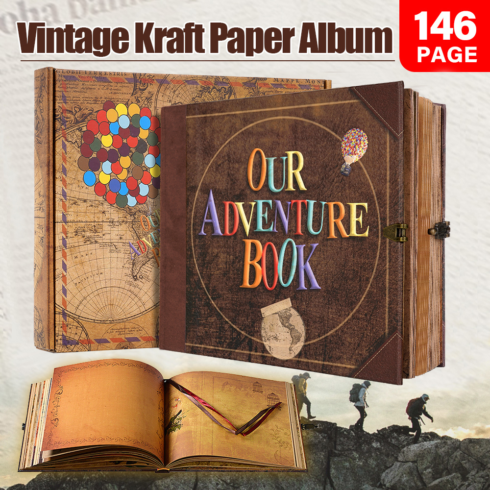 Custom Photo Book - Our Adventure Journal 146page Vintage Leather