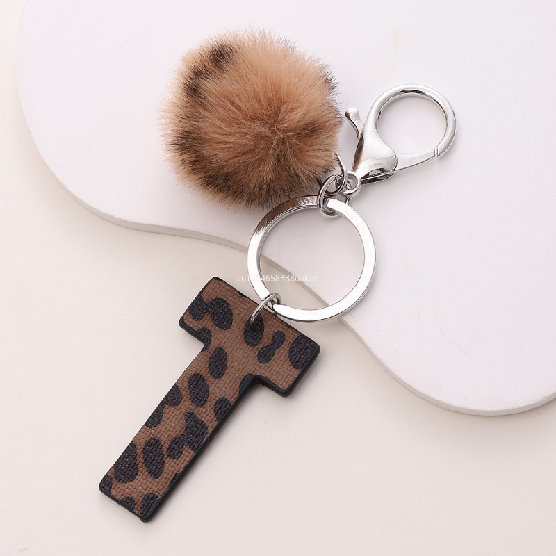 Fashion Leopard English Alphab - đánh giá và giá Monogram Keychain Leather