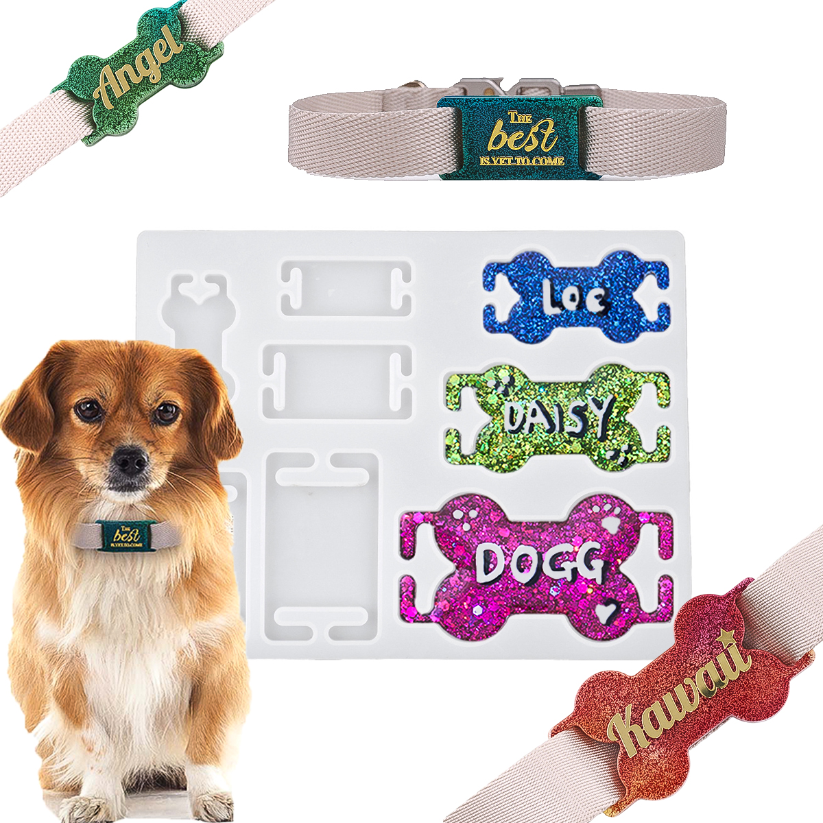 DIY Cat Dog ID Tag Silicone Mo - đánh giá và giá Pet Portrait Custom