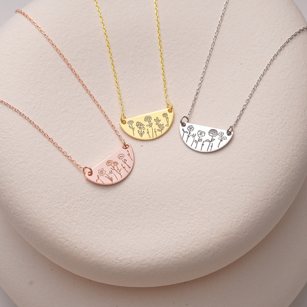 Custom Birth Month Flower Neck - đánh giá và giá Birth Flower Necklace