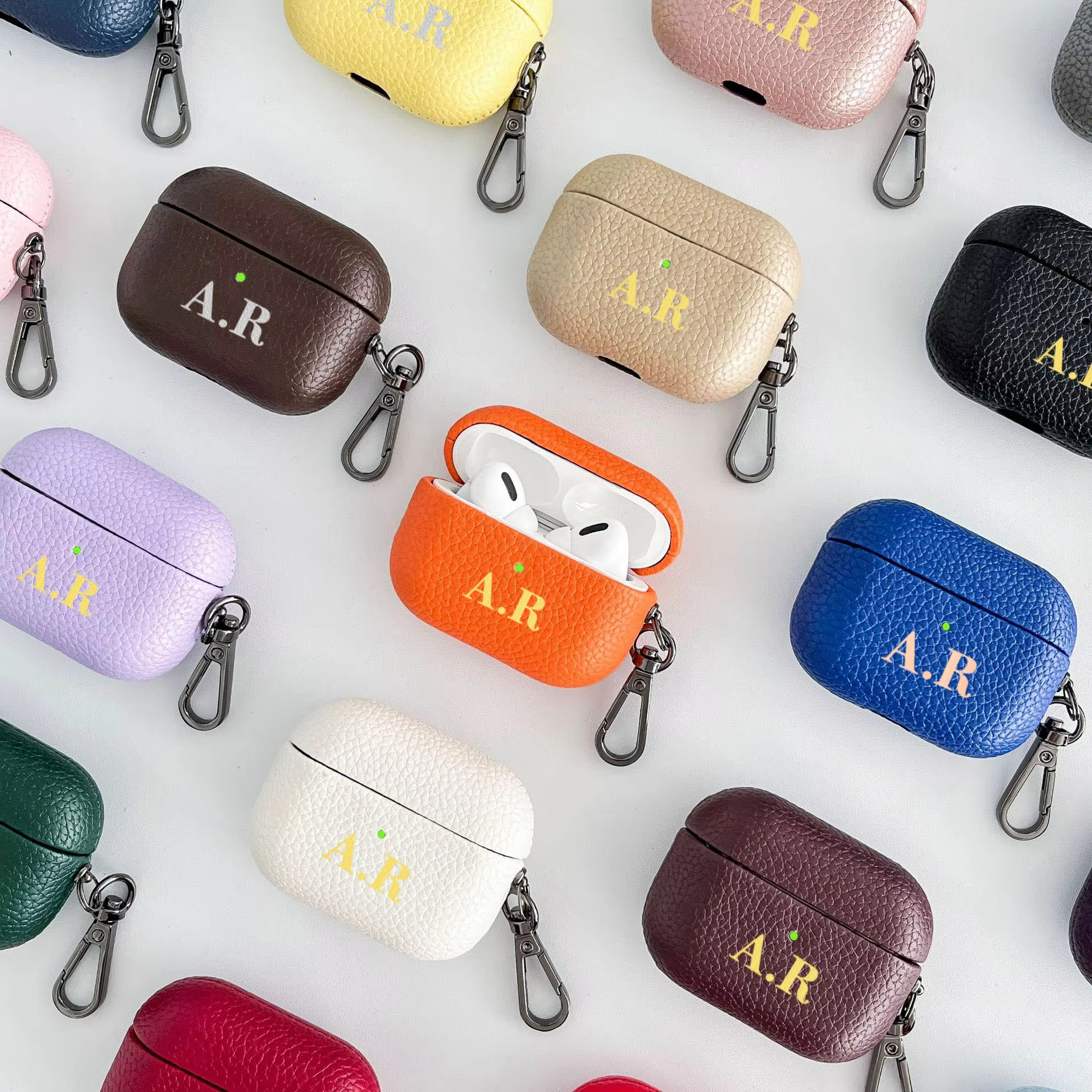 Personalized Initials Letters  - đánh giá và giá Monogram Keychain Leather
