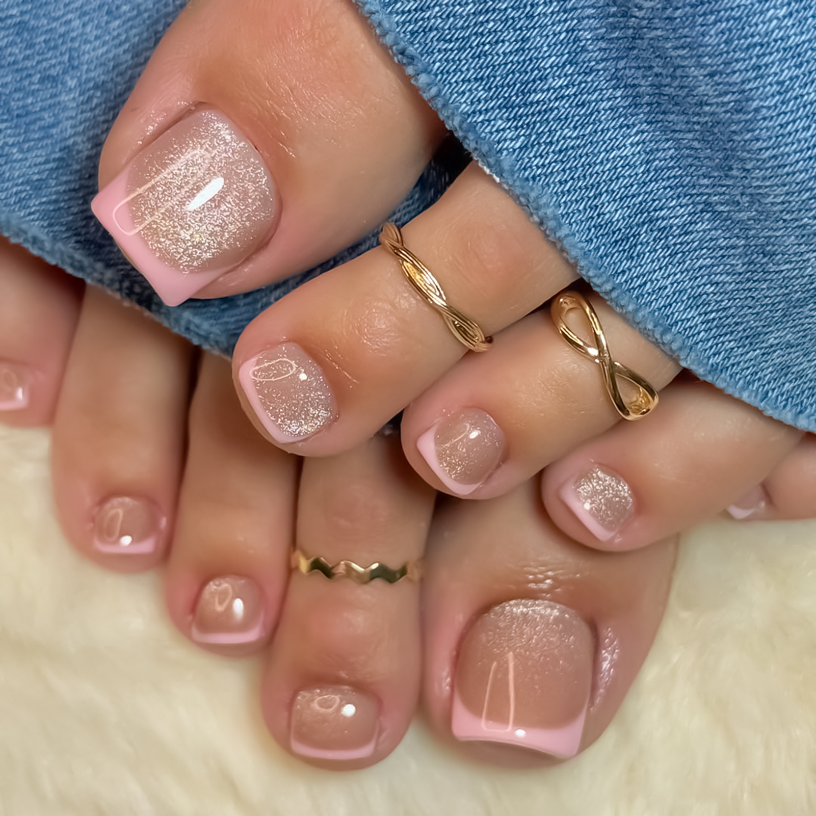 Nude Pink Color Fake Toenails  - đánh giá và giá Pressed Flower Art