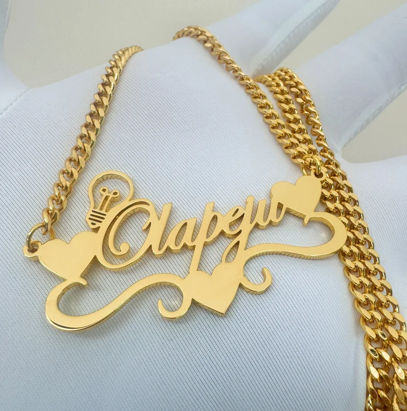 Handcrafted Gold Color Name Ne - đánh giá và giá Name Necklace Custom