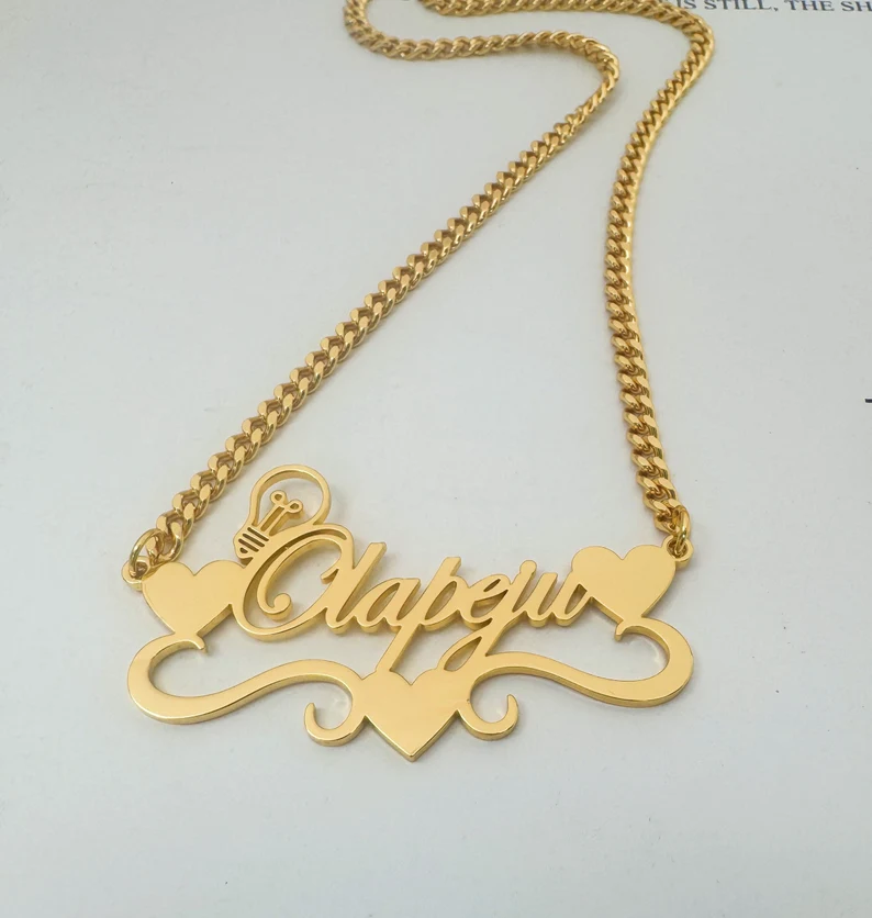 Handcrafted Gold Color Name Ne - đánh giá và giá Name Necklace Custom