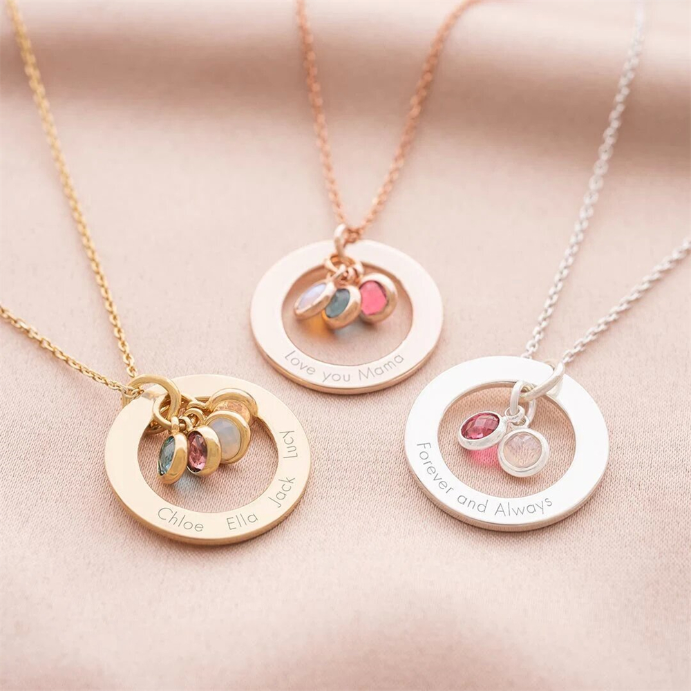 Custom Birthstone Eternal Ring - đánh giá và giá Birth Flower Necklace