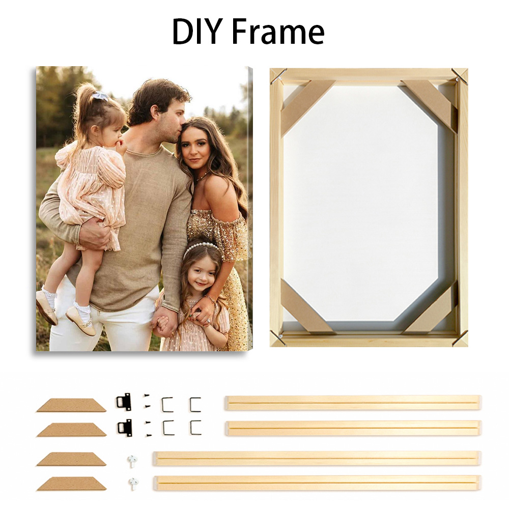 1 customized photo canvas, opt - đánh giá và giá Engraved Wood Frame