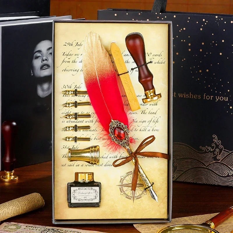 Creative Feather Dip Pen Ink S - đánh giá và giá Wax Seal Letter Kit