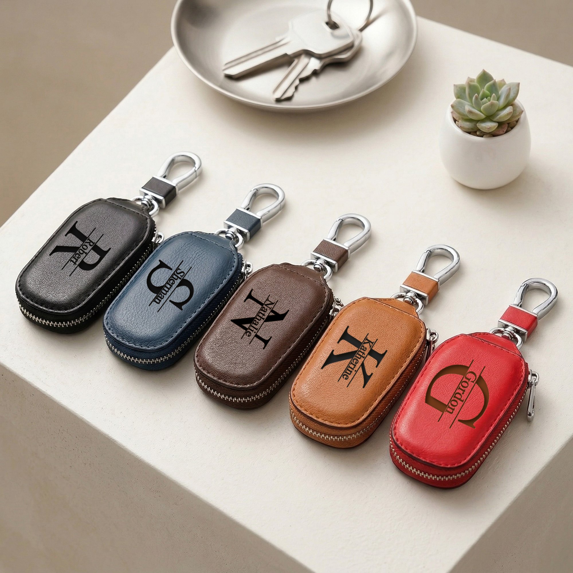Personalized Custom Zipper Key - đánh giá và giá Monogram Keychain Leather