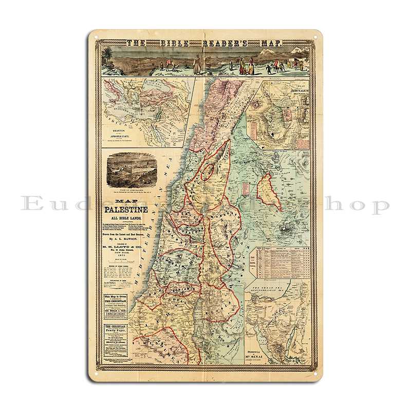 Map Of Palestine And All Bible - đánh giá và giá Custom Map Poster