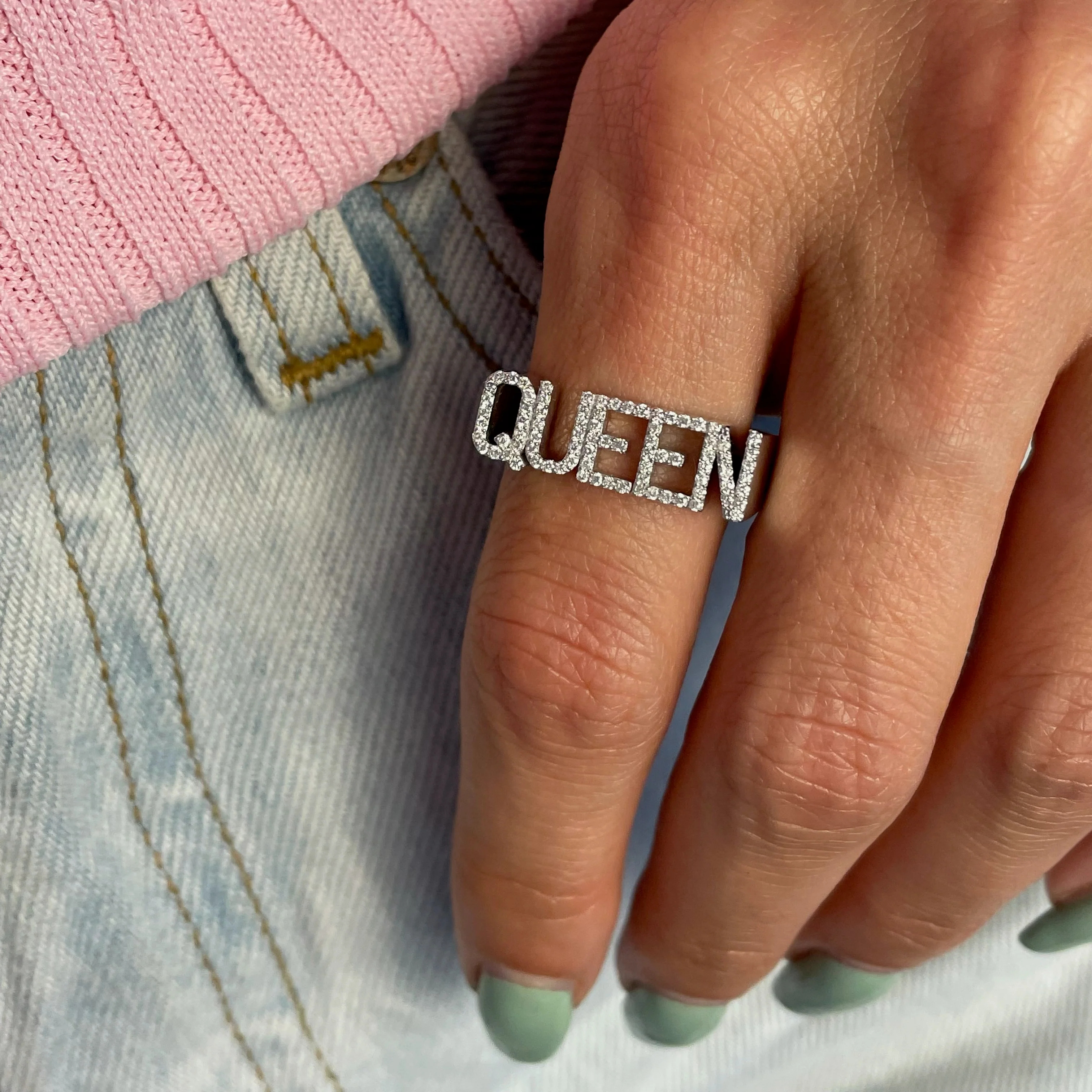 3D Name Ring Custom Diamond Na - đánh giá và giá Initial Ring Custom