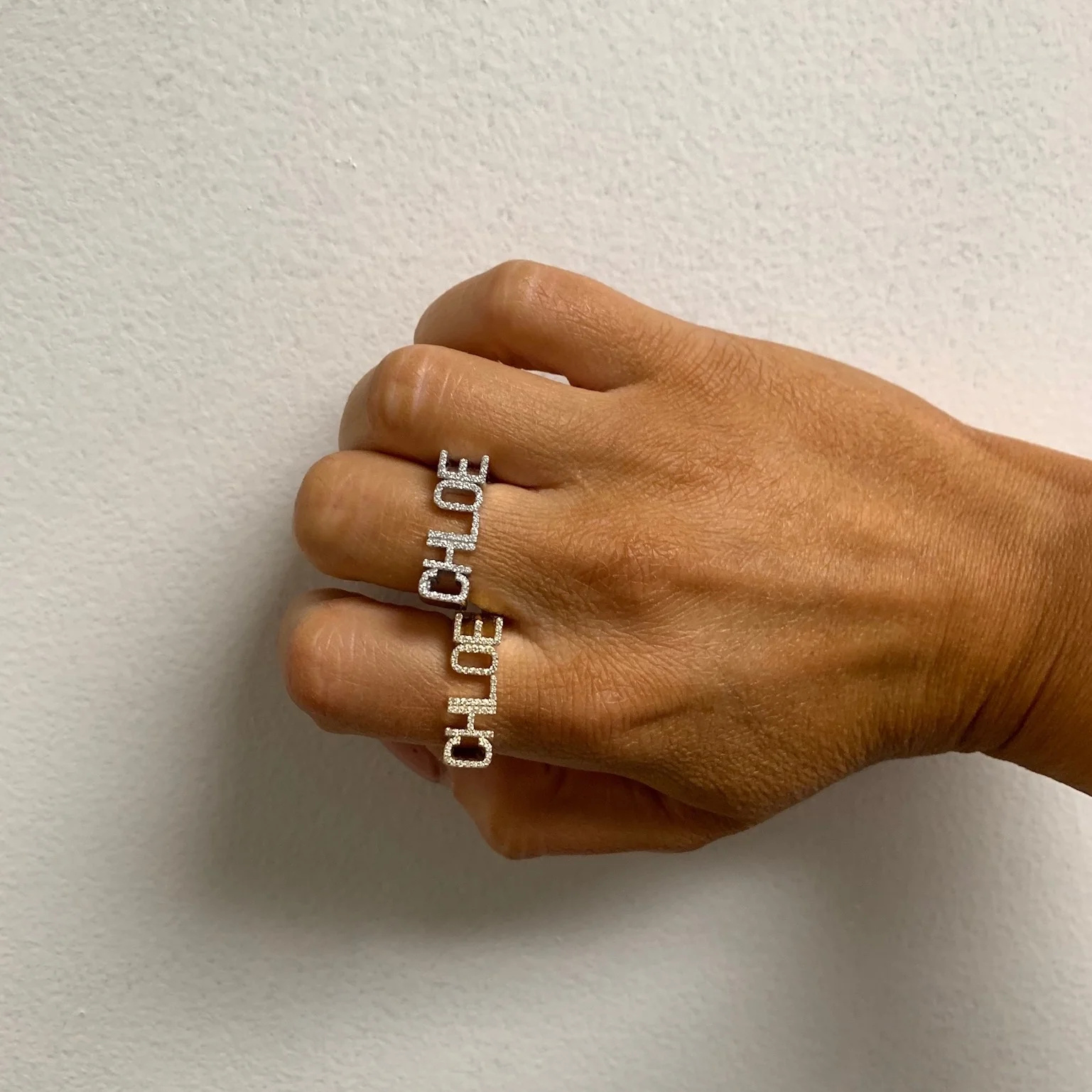 3D Name Ring Custom Diamond Na - đánh giá và giá Initial Ring Custom