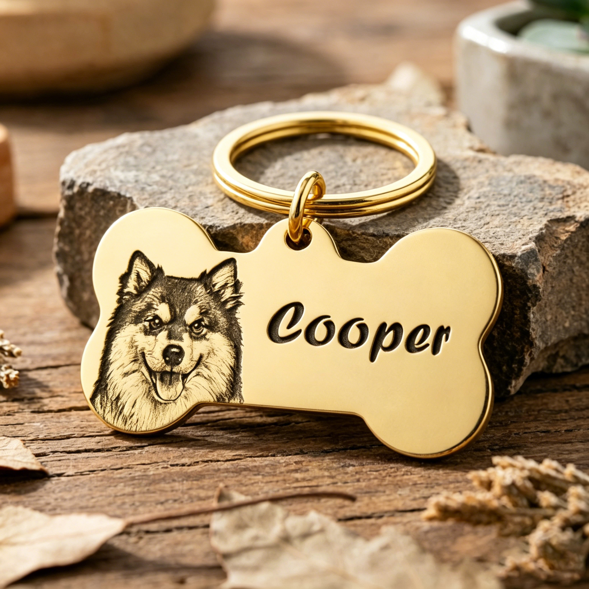 Personalized Bone Pet Keychain - đánh giá và giá Pet Portrait Custom