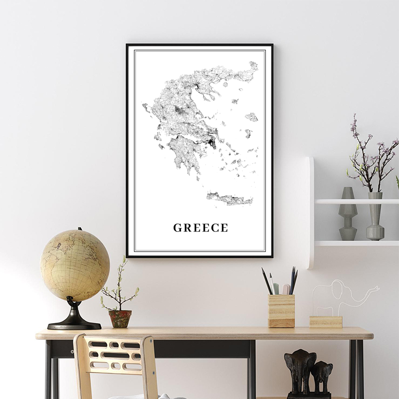 Greece Road Map Poster Black a - đánh giá và giá Custom Star Map