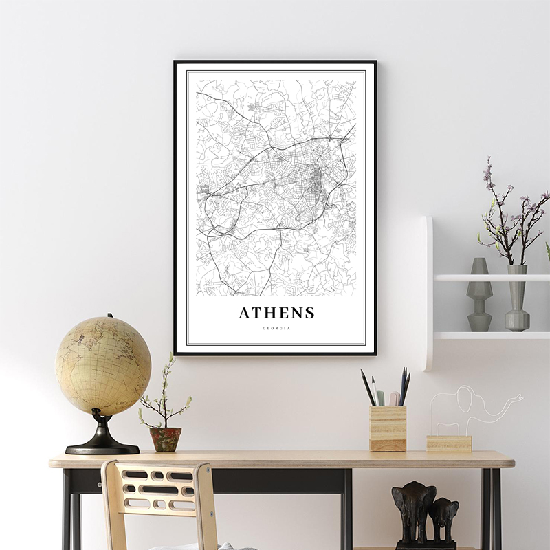 Greece Road Map Poster Black a - đánh giá và giá Custom Star Map