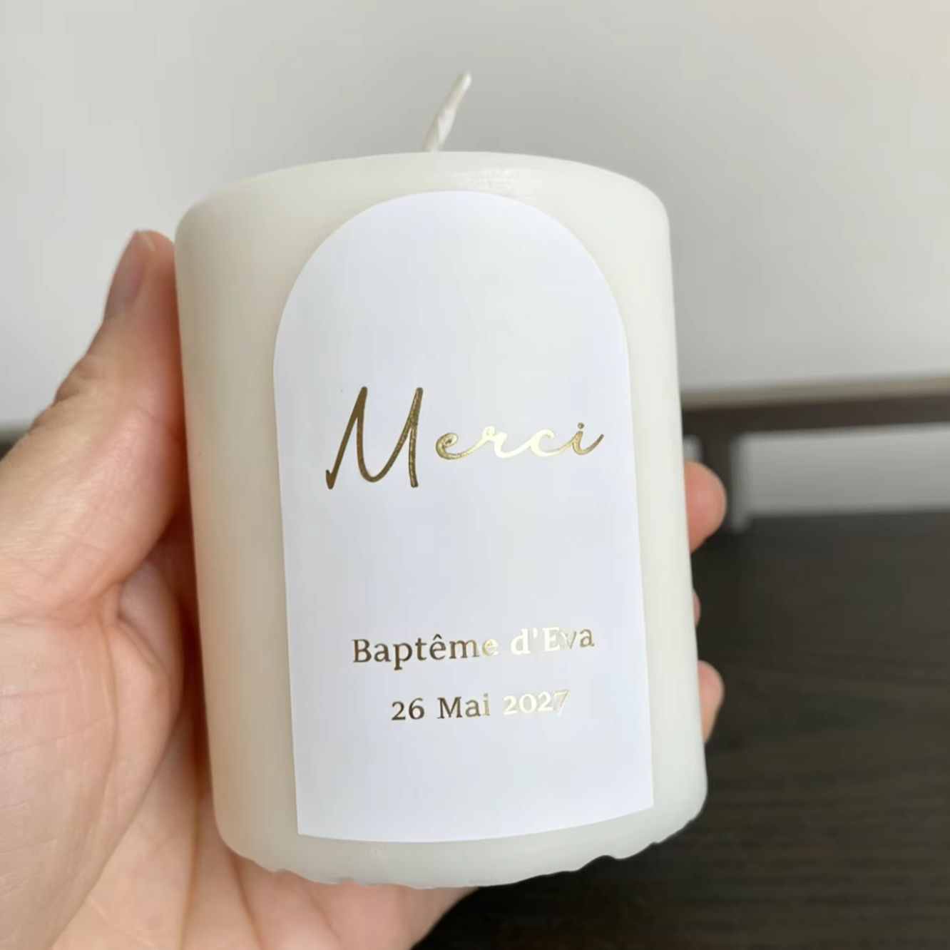 Custom Baptism Candle Merci Th - đánh giá và giá Personalised Candle Label