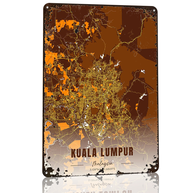 Kuala Lumpur Map Art Printed P - đánh giá và giá Custom Map Poster