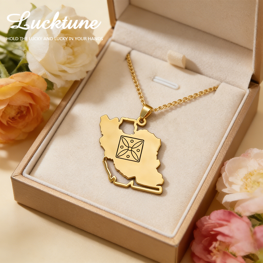 Lucktune Iran Map Pendant Neck - đánh giá và giá Custom Star Map