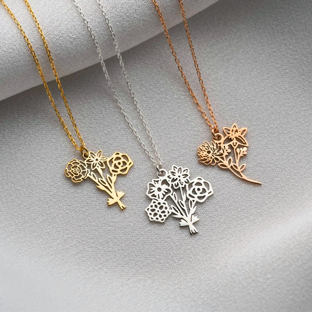 Personalized Birth Flower Bouq - đánh giá và giá Birth Flower Necklace
