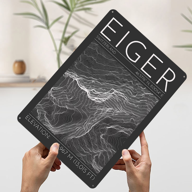 Eiger Mountain Topographic Con - đánh giá và giá Custom Map Poster