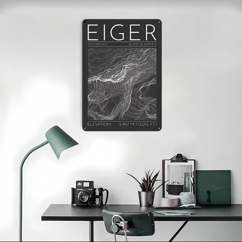 Eiger Mountain Topographic Con - đánh giá và giá Custom Map Poster
