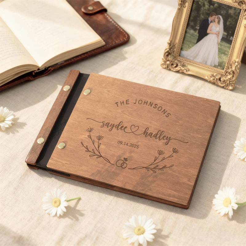 Personalized Wooden Wedding Gu - đánh giá và giá Custom Photo Book