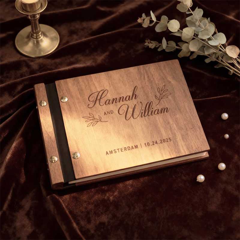 Personalized Wooden Wedding Gu - đánh giá và giá Custom Photo Book