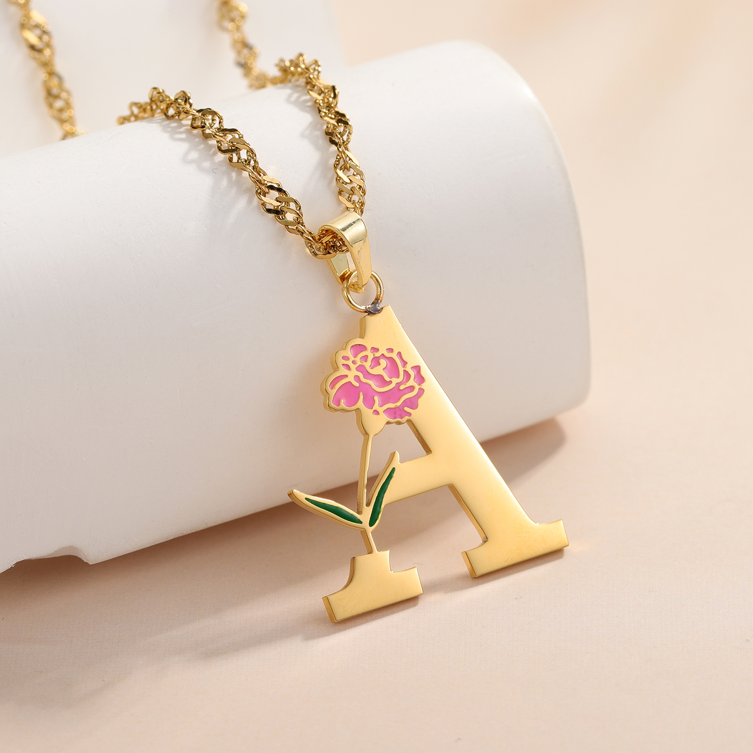 Custom Flower Initial Letter P - đánh giá và giá Birth Flower Necklace