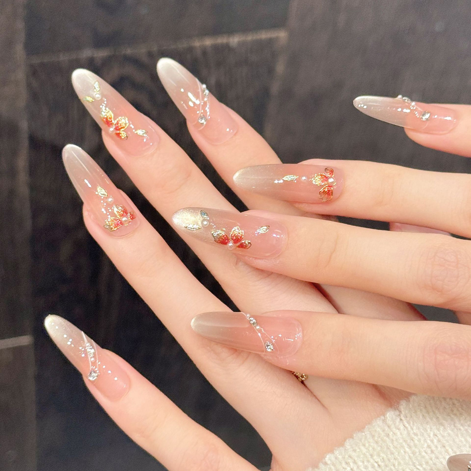 10pcs Handmade Fake Nails Pres - đánh giá và giá Pressed Flower Art